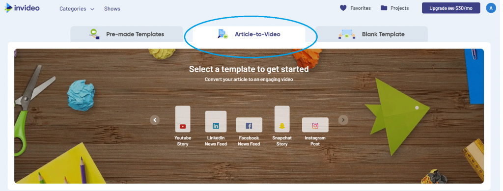 article to video feature